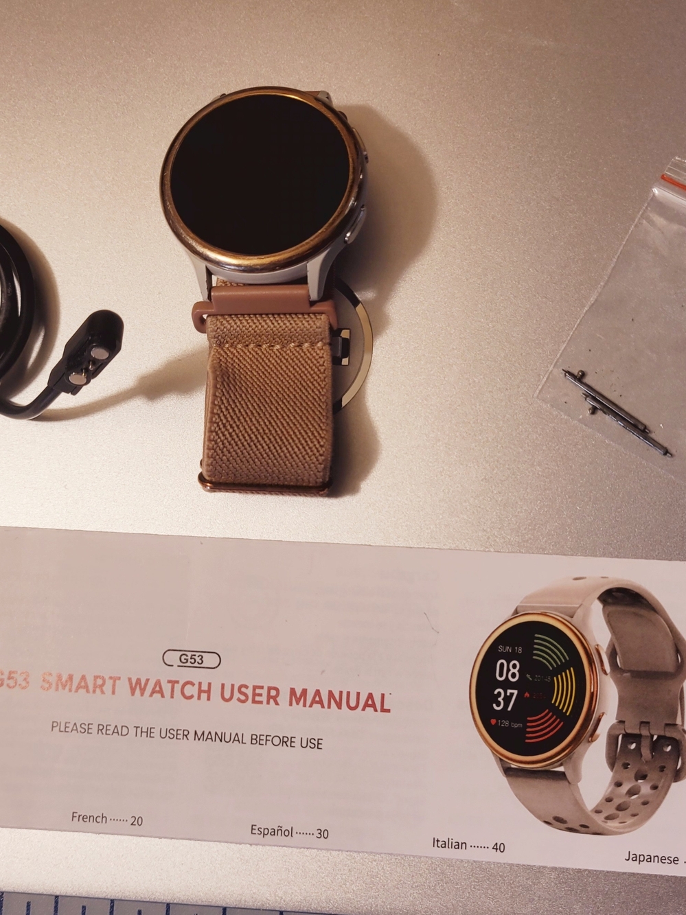 G53 Brown Smartwatch with Nylon Band